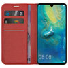 Leather Wallet Case & Card Holder Pouch for Huawei Mate 20 - Red